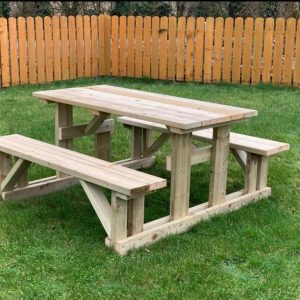 Wooden Picnic Table with Frame