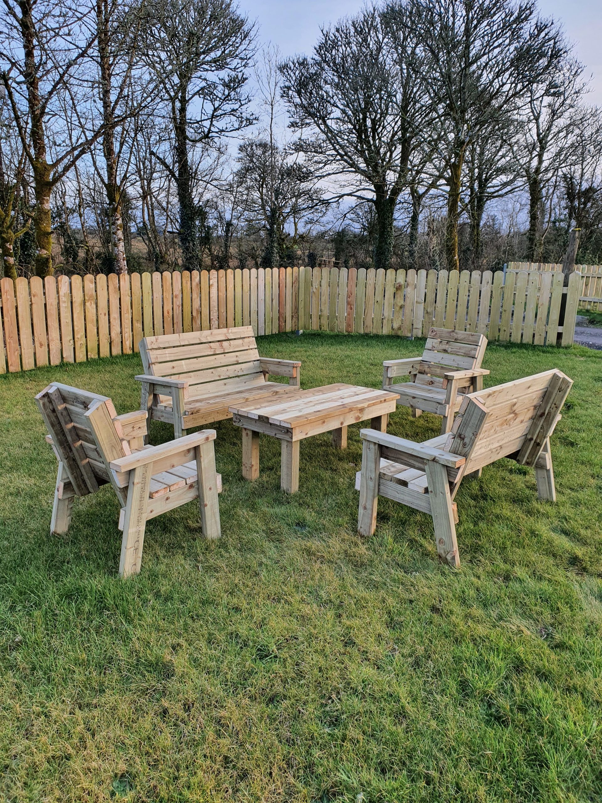 Handmade Five Piece Dining Set Wood