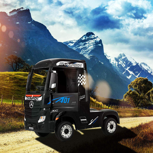Licensed Mercedes Benz Actros Black 24V Electric Ride On Truck - Image 3