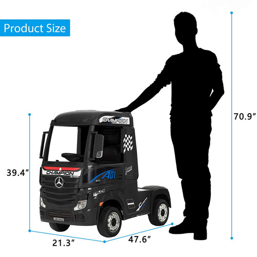 Licensed Mercedes Benz Actros Black 24V Electric Ride On Truck - Image 4