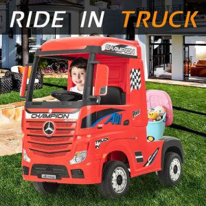 Licensed Mercedes Benz Actros Red 24V Electric Ride On Truck
