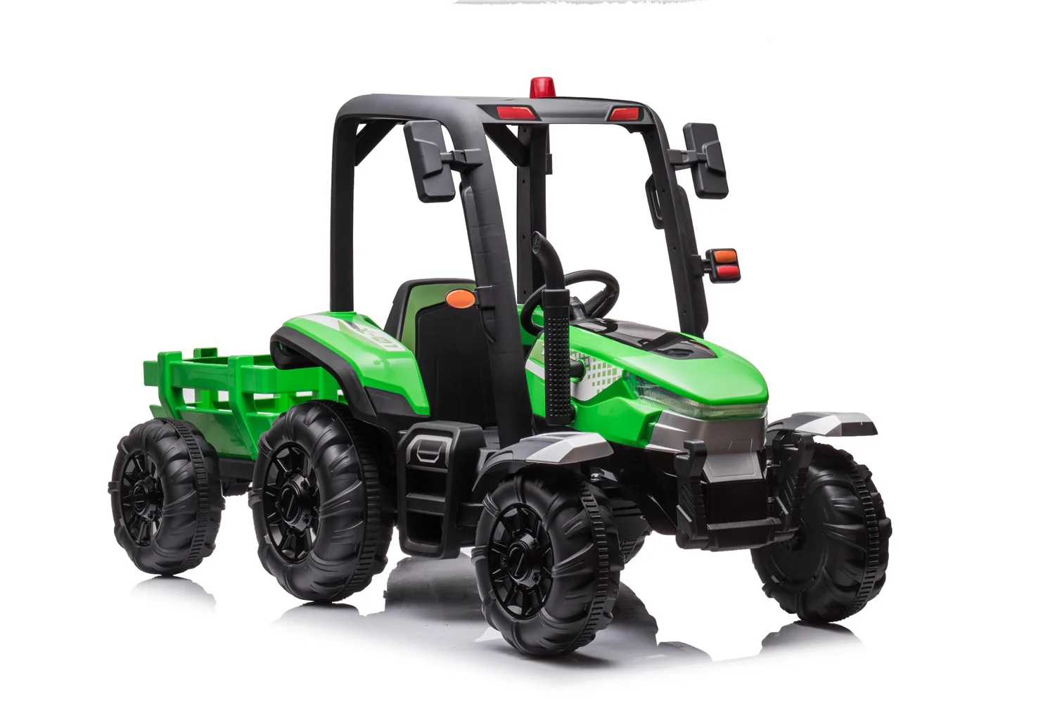 AgriPow 24V Electric Ride On Tractor with Trailer Green - Image 2