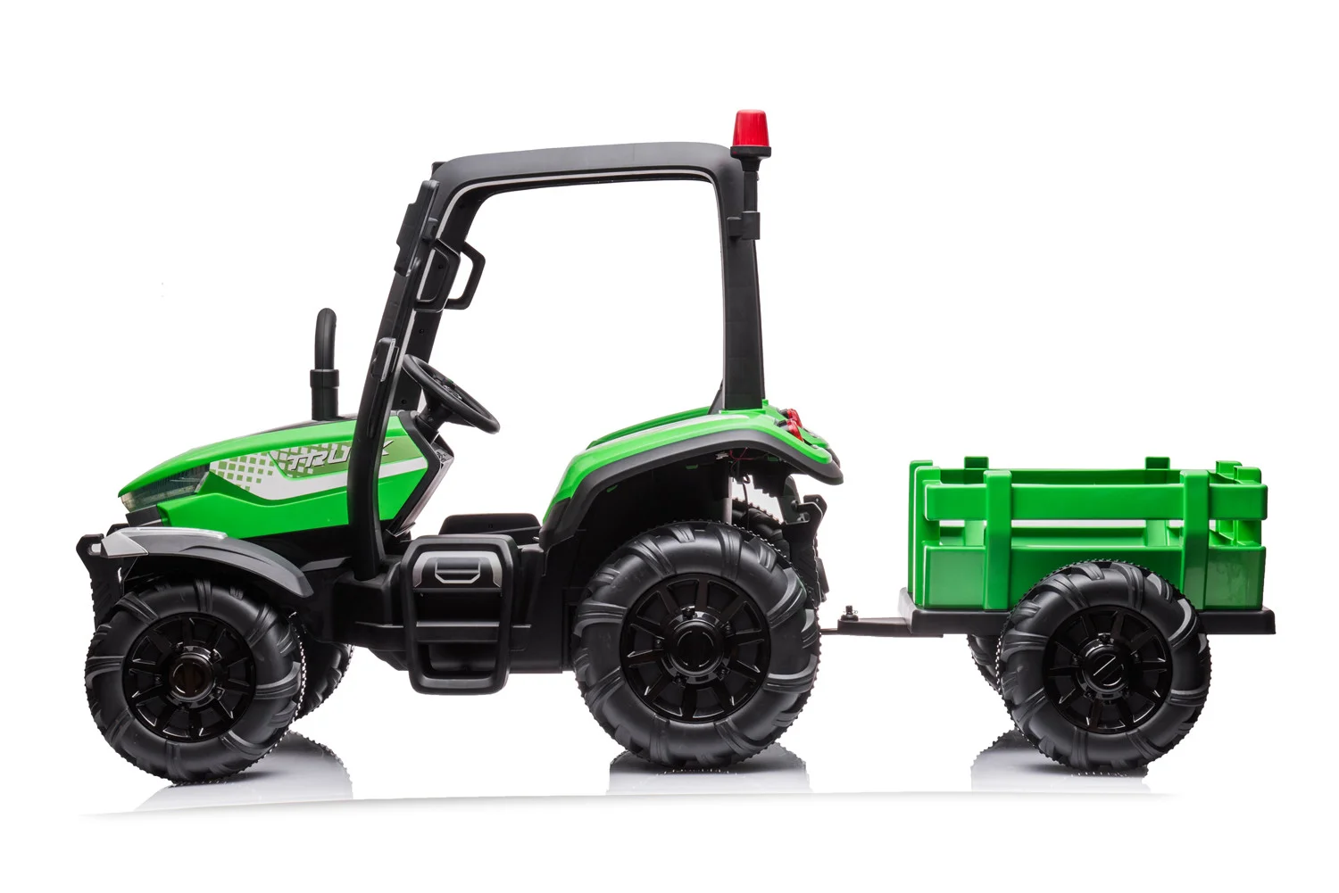 AgriPow 24V Electric Ride On Tractor with Trailer Green - Image 3