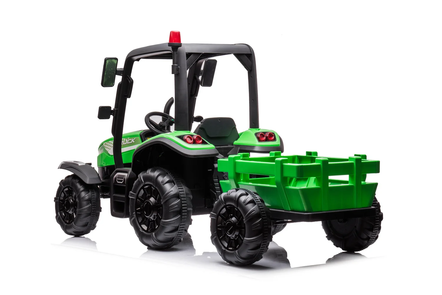 AgriPow 24V Electric Ride On Tractor with Trailer Green - Image 4