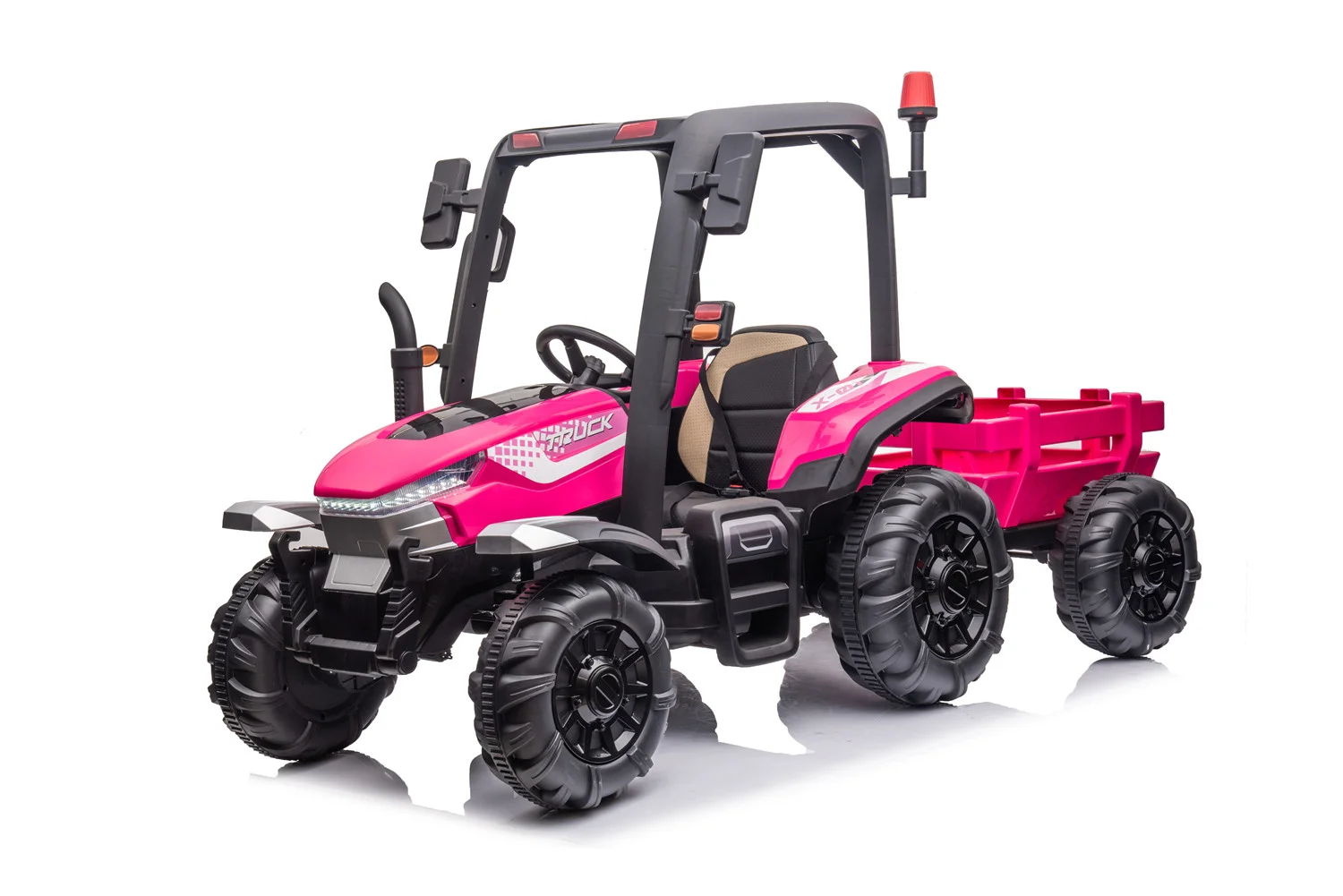 AgriPow 24V Electric Ride On Tractor with Trailer Pink