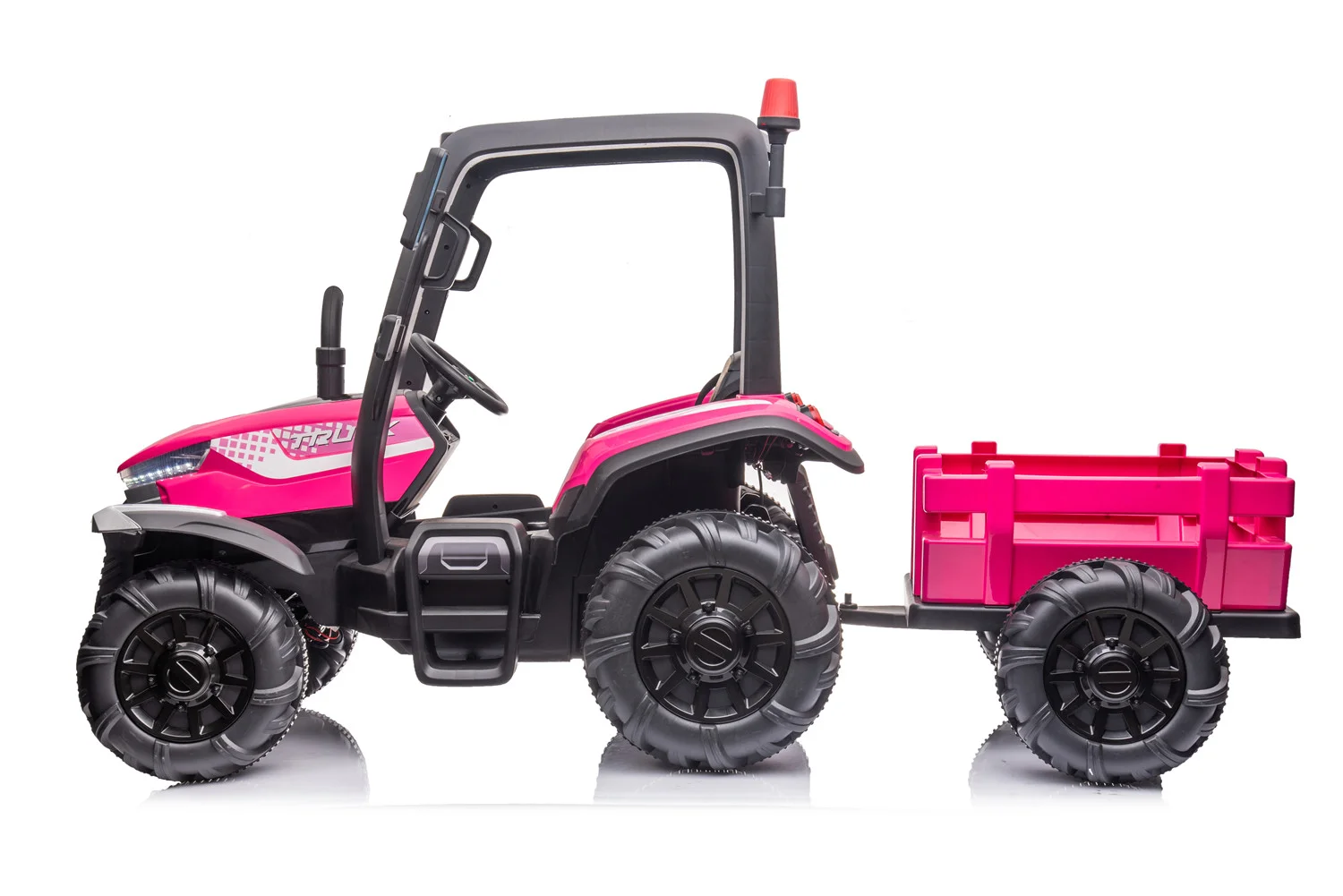 AgriPow 24V Electric Ride On Tractor with Trailer Pink - Image 2